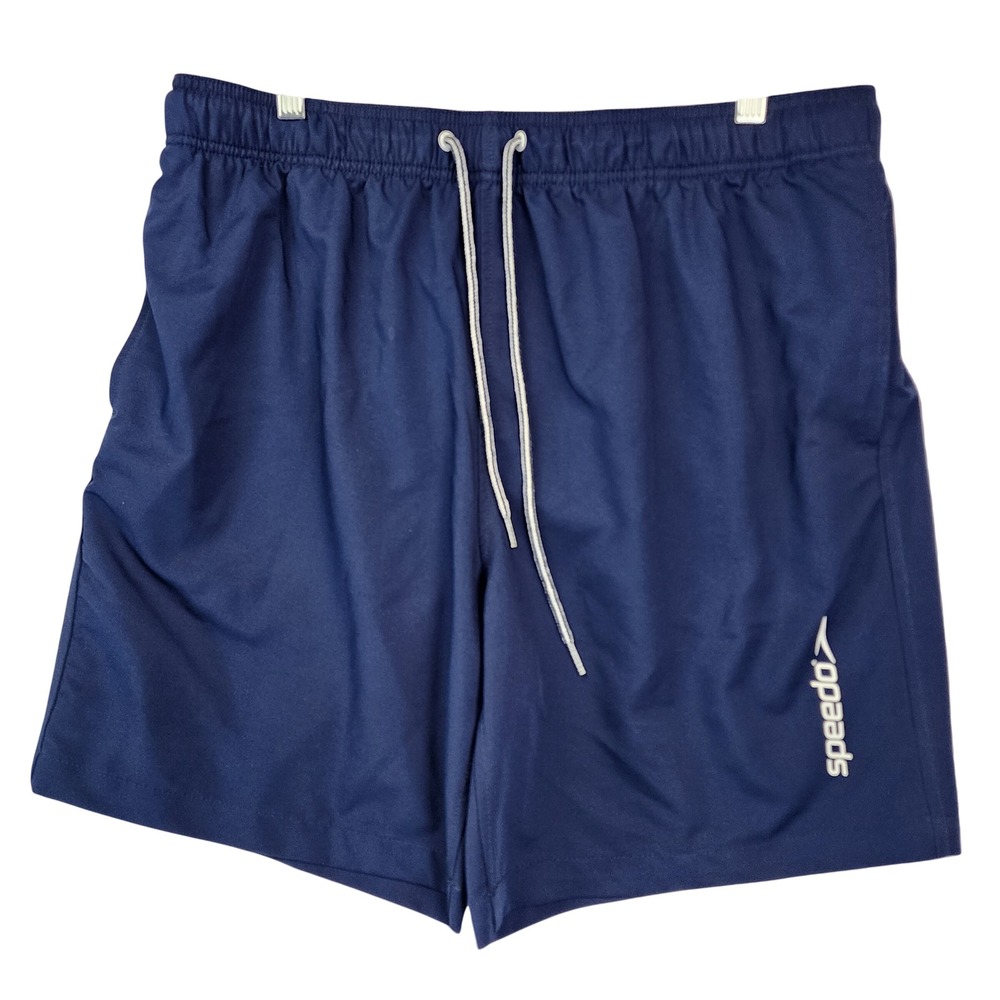 Speedo XL Navy Blue Swim Trunks Mesh Lined Board Shorts Athletic Beach Pool Surf
